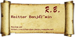 Reitter Benjámin névjegykártya
